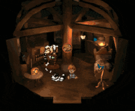 Animated gif of Gramby's house from Moon RPG